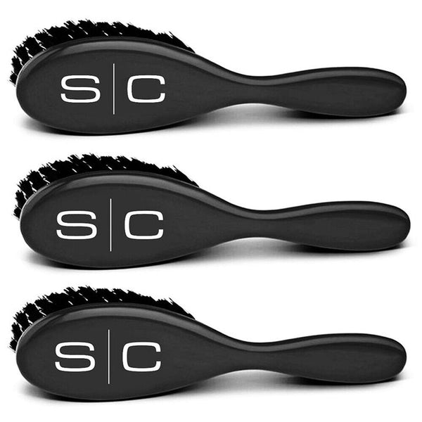 StyleCraft Pro The Fresh Cut Fade & Cleaning Barber Hair Brush 3-PACK SC318SB