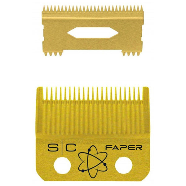 StyleCraft Fixed Gold Titanium Faper Replacement Blade Slim Deep Tooth SC525G