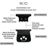 StyleCraft The One Black Diamond Diamond Cut Replacement Trimmer Blade SC541B