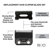 StyleCraft Echo Faper Fixed Black Diamond Shallow Tooth Replacement Blade SC544B