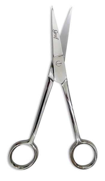 Graf 6" Double-Curved Machine Stainless Steel Embroidery Scissors