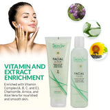 SkinSpa Botanicals 4-Step Daily Spa Facial Kit Aloe Infused Home Cleanser Set