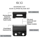 StyleCraft Diamond Cut Fixed Fade Shallow Tooth 2.0 Replacement Blade SC540B