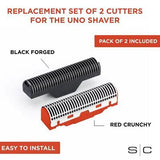 Stylecraft Replacement Cutters Gamma+ UNO Shaver 2 Set Red Forged Black Crunchy