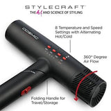 StyleCraft Cosmic Ultra Lightweight Foldable Turbo Infrared Hair Blow Dryer