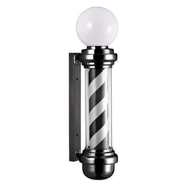 Common Wealth 42" Black & White Barber Pole With Light