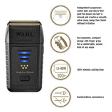 Wahl 5 Star Vanish Cordless Shaver 8173-700 Bump Free Anti-Allergic Gold Foil