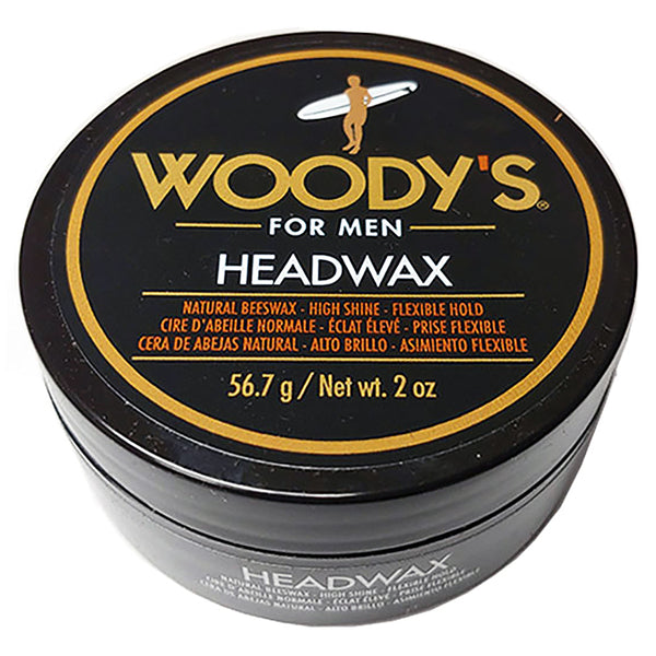 Woody's Hair Styling Headwax Men 2oz Natural Beeswax High Shine Flexible Hold
