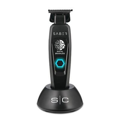 StyleCraft Saber Cordless Digital Brushless Motor Metal Hair Trimmer Black Matte SC403B