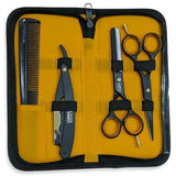 Common Wealth Pro Barber Kit 5.5" Scissors Hair Thinning Shears Straight Razor Comb