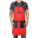 StyleCraft Professional Heavyweight Barber Salon Hair Cutting Apron Red & Black