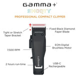 Gamma+ Shorty Pro Compact Cordless Hair Clipper Digital Brushless Motor GP605M