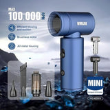 WMark Cordless 2in1 Air Duster Blower & Vacuum 100,000 RPM Cleaner Blue