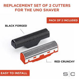 Stylecraft Replacement Cutters Gamma+ UNO Shaver 2 Set Red Forged Black Crunchy