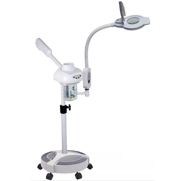 Professional Rolling 2-In-1 Facial Steamer + 5X Magnifying Lamp