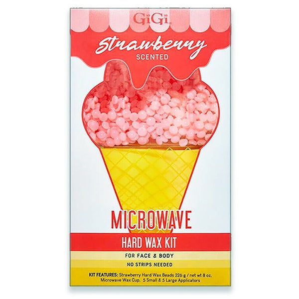 GiGi Strawberry Microwave Hard Wax Kit for Face & Body No Strips Needed 66303