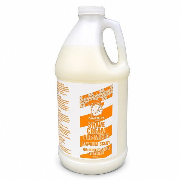 Campbell's Liquid Shave Cream Pre-Mixed Bay-Rum Scent 64oz Half-Gallon Barber