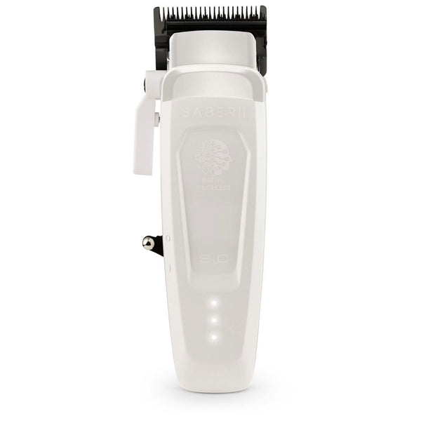 StyleCraft Pro Saber 2.0 White LE Metal Hair Clipper Digital Brushless