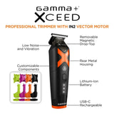 Gamma+ XCEED Professional Cordless Hair Trimmer Metal IN2 Vector Motor GP418B