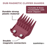 Gamma+ Dub Magnetic Hair Clipper Guards 8 Pack Neodymium Hair Guides Barber GPDR