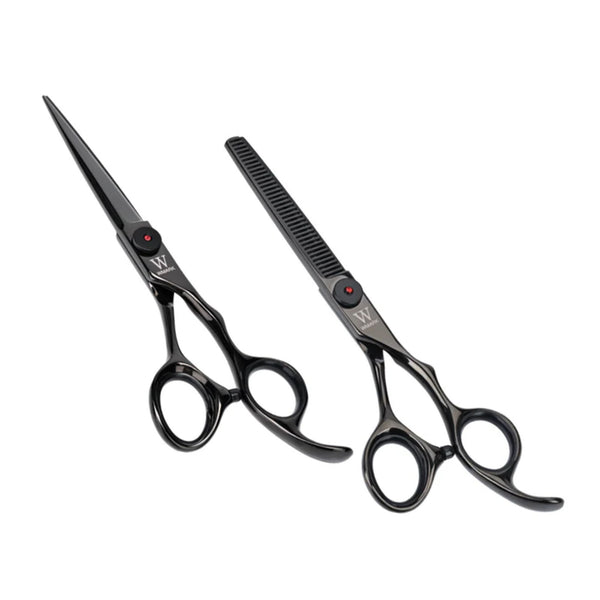 WMARK Professional Barber Cutting Thinning Shears Scissors Black Stainless Steel