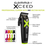 Gamma+ XCEED Professional Hair Clipper Metal IN2 Vector Motor Barber GP609B