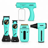 WMark Pro 5-in-1 Barber Kit Hair Clipper Trimmer Shaver Air Duster Mister Blue