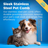Equinox Int Complete Pet Grooming Kit Silver 7pc Kit + Deshedding Brush Dog Cat