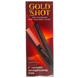 Gold N' Hot 1" Ceramic Straightening Flat Iron Textured Hair Weave Wig GH2401