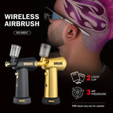 WMARK Professional Handheld Wireless Airbrush Black Barber Stylist Hair Design
