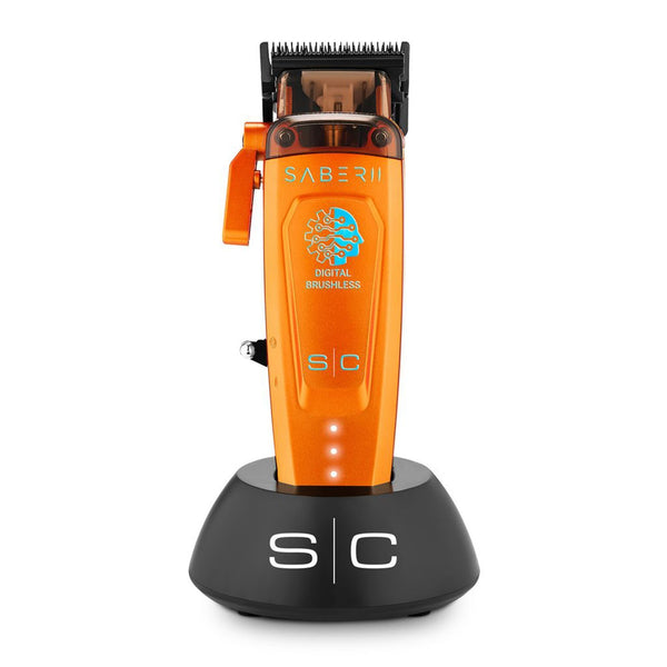 StyleCraft Pro Saber 2.0 Orange Professional Metal Clipper Digital Brushless