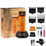 StyleCraft Pro Saber 2.0 Orange Professional Metal Clipper Digital Brushless
