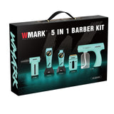 WMark Pro 5-in-1 Barber Kit Hair Clipper Trimmer Shaver Air Duster Mister Blue