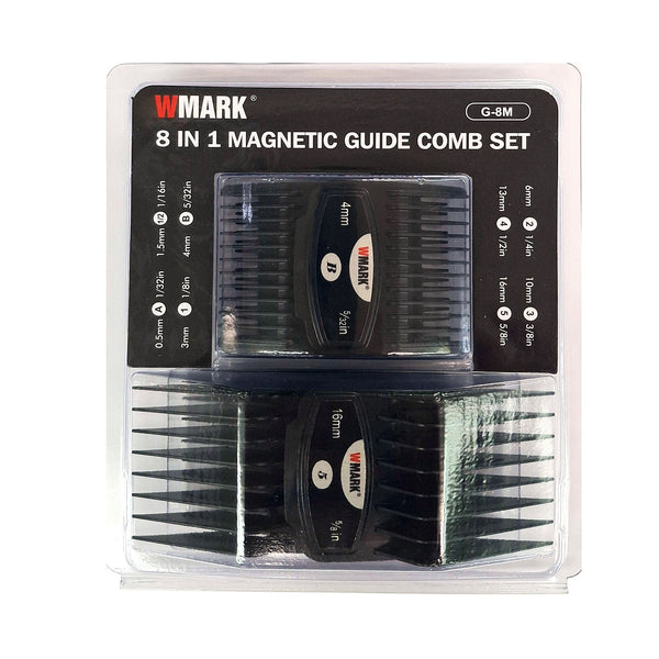 WMARK 8-in-1 Magnetic Guide Comb Set 8 Piece 1 Magnet Hair Clipper Attachments