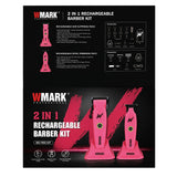 WMARK Pro Pink 2in1 Rechargeable Barber Kit Clipper Trimmer Guards Cape NG-7603