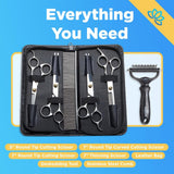 Equinox Int Complete Pet Grooming Kit Silver 7pc Kit + Deshedding Brush Dog Cat