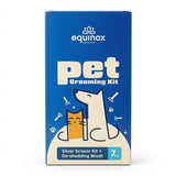 Equinox Int Complete Pet Grooming Kit Silver 7pc Kit + Deshedding Brush Dog Cat