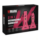 WMARK Pro Pink 2in1 Rechargeable Barber Kit Clipper Trimmer Guards Cape NG-7603
