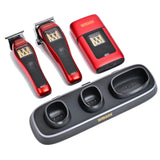 WMark Vector Motor Barber Kit Clipper Trimmer Shaver Charge Station Red NG-X1