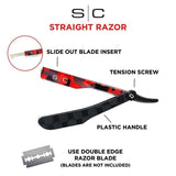 Stylecraft x Deluxe Line Camo Red Professional Straight Razor Barber Shaving