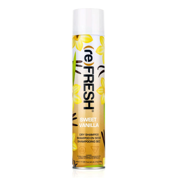 reFRESH Sweet Vanilla Dry Shampoo Spray Benzene Free Instant Waterless Wash