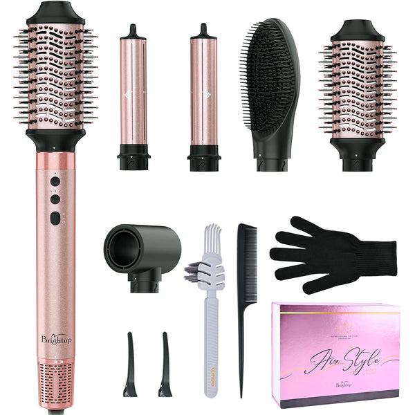Brightup Air Styler 3030 5-in-1 Hair Dryer Brush Curler Straightener Salon Set