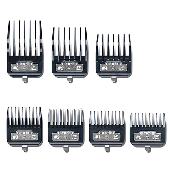 Andis 7 Piece Master Premium Metal Comb Set Hair Clipper Attachments 33645