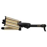Hot Tools Pro Artist 3 Barrel Waver Hair Iron 24K Gold Curls Waves HTIR8000G