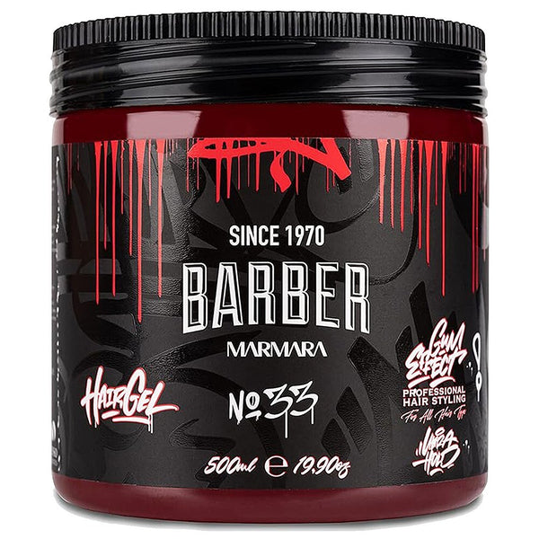 Barber Marmara No # 33 Hair Gel Gum Effect Ultra Hold Strong Styling Red 500mL