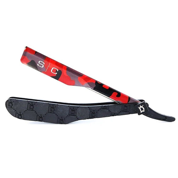 Stylecraft x Deluxe Line Camo Red Professional Straight Razor Barber S ...