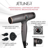 StyleCraft Silver Bullet Jetliner Lightweight Brushless Pro Hair Blow Dryer