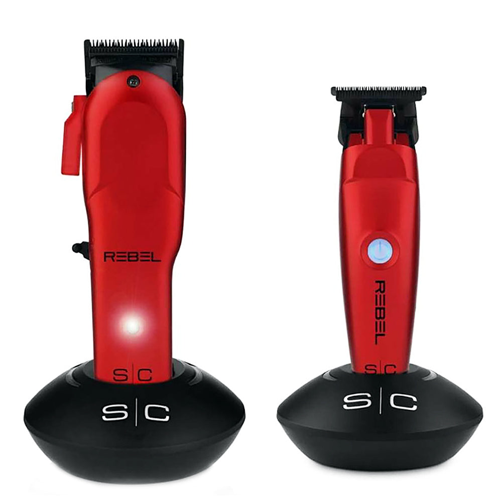 StyleCraft Rebel Professional Modular Hair Clipper & Trimmer Combo Red ...
