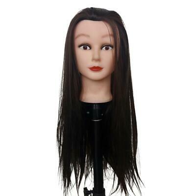 Training Manikin Head 19" Female Cosmetology Mannequin Black Hair With Clamp
