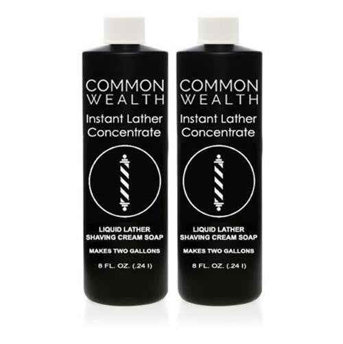 Common Wealth Instant Liquid Hot Lather Machine Concentrate Shaving Cream Soap 2 Pack